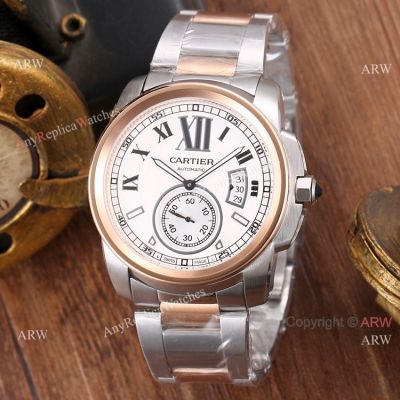 High Quality Replica Cartier Calibre de Cartier 2 Tone Rose Gold Watches